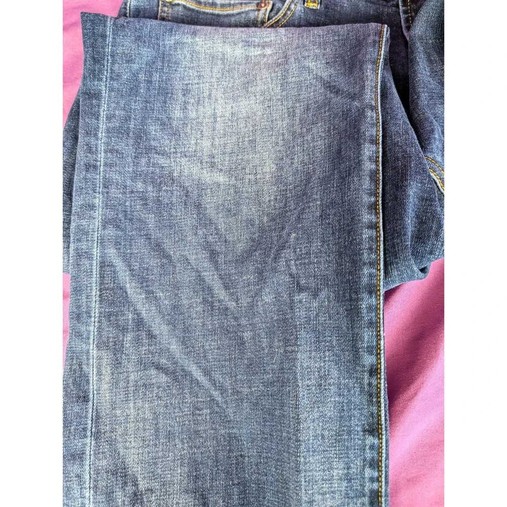 Joseph Abboud Slim Fit Medium Wash Stretch Denim 38x32 Indigo Blue Distressed